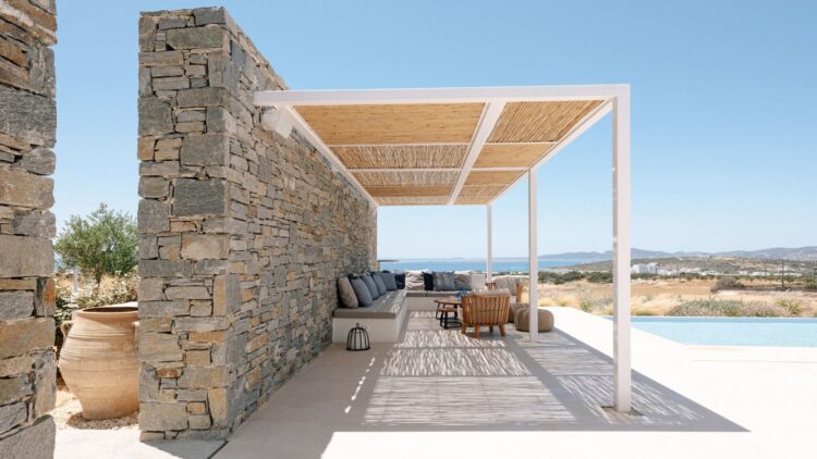 Kalos Retreat Luxus Ferienhaus Paros Mit Meerblick Mieten Lounge Area