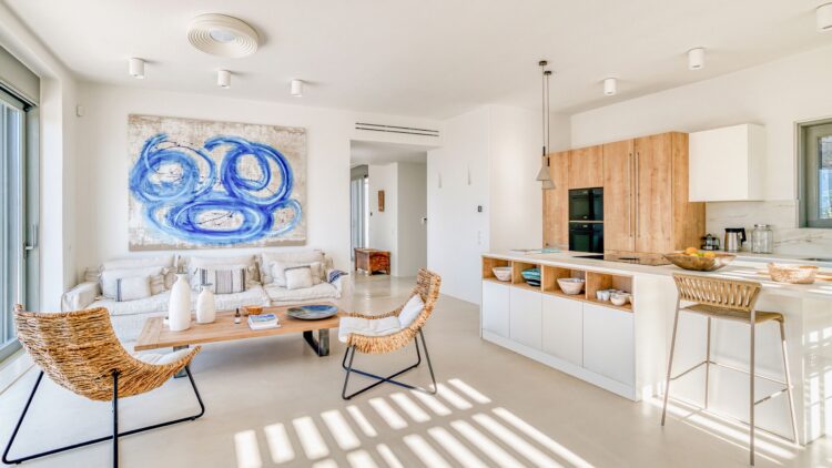 Kalos Retreat Luxus Ferienvilla Paros Mit Meerblick Mieten Wohnbereich