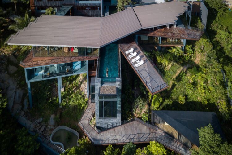 Kelapa House Luxus Villa Koh Samui Mieten Drohne