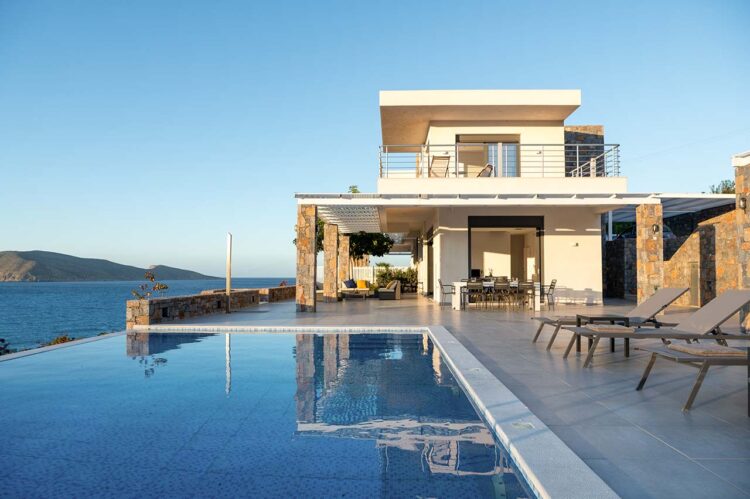 Kreta Moderne Villa Am Meer Mieten Crete Oasis Mirabello Bay