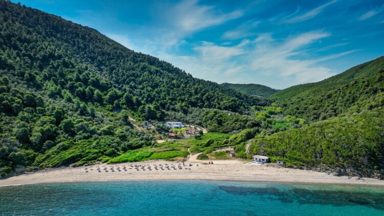 Ligaries Beach Villa Luxus Ferienhaus Skiathos Griechenland Mieten Lage