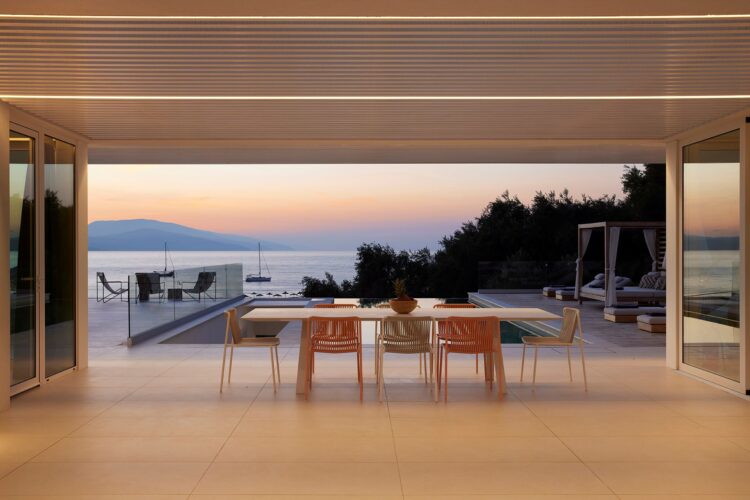 Ligaries Beach Villa Luxus Ferienhaus Skiathos Griechenland Mieten Sunset
