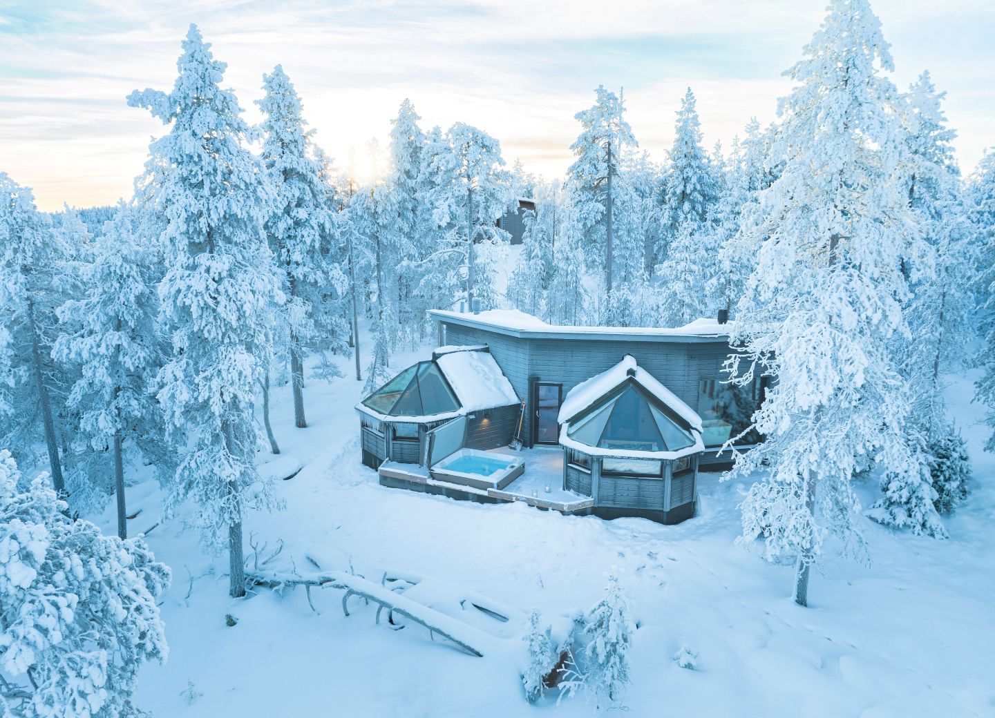 Luonto Iglu Luxus Glas Suite Lappland Mieten Außenansicht