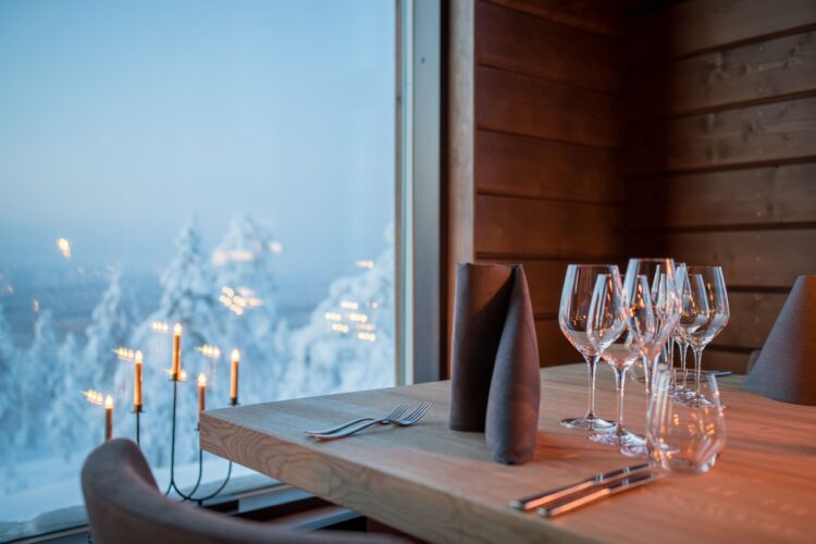Luonto Lodge Luxus Ferienvilla Lappland Mieten Dinner