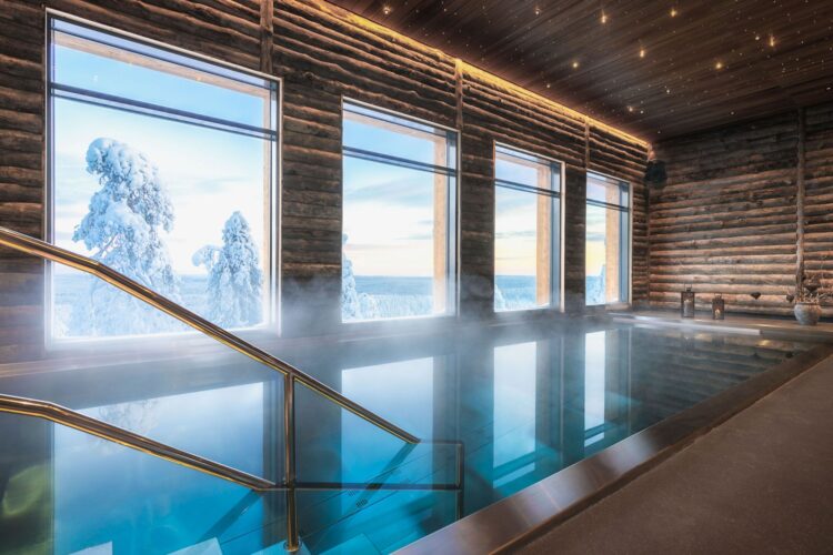 Luonto Lodge Luxus Ferienvilla Lappland Mieten Indoorpool