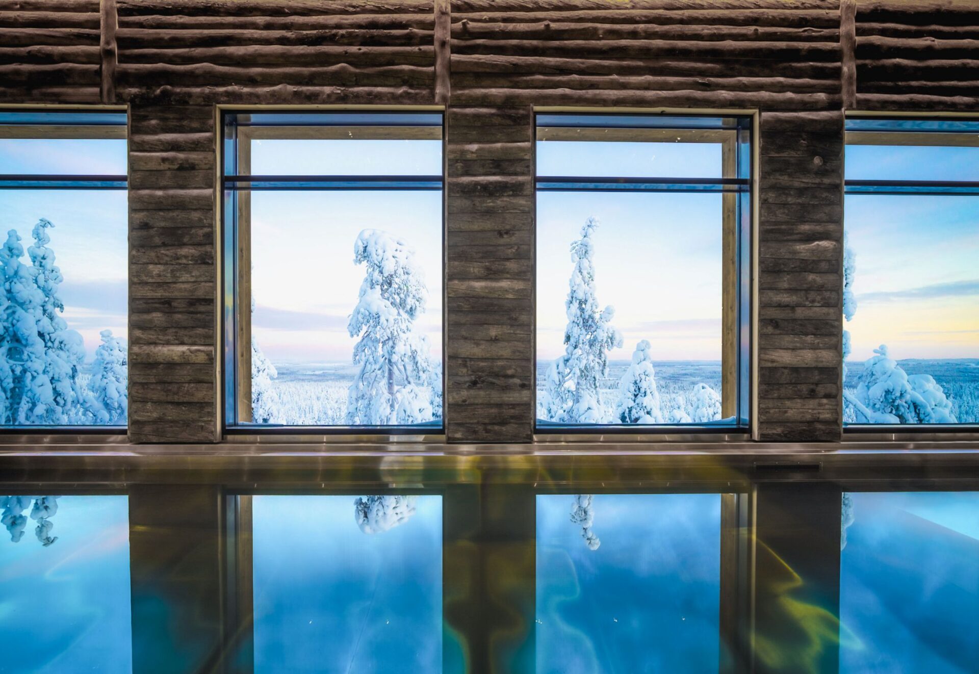 Luonto Lodge Luxus Ferienvilla Lappland Mieten Pool
