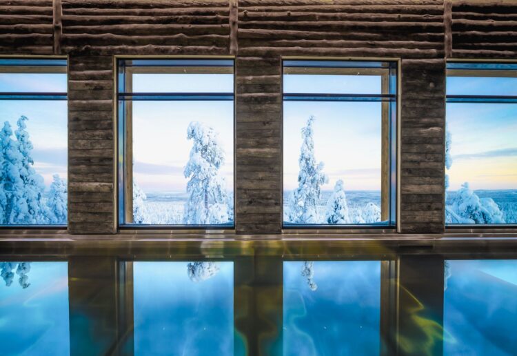 Luonto Lodge Luxus Ferienvilla Lappland Mieten Pool