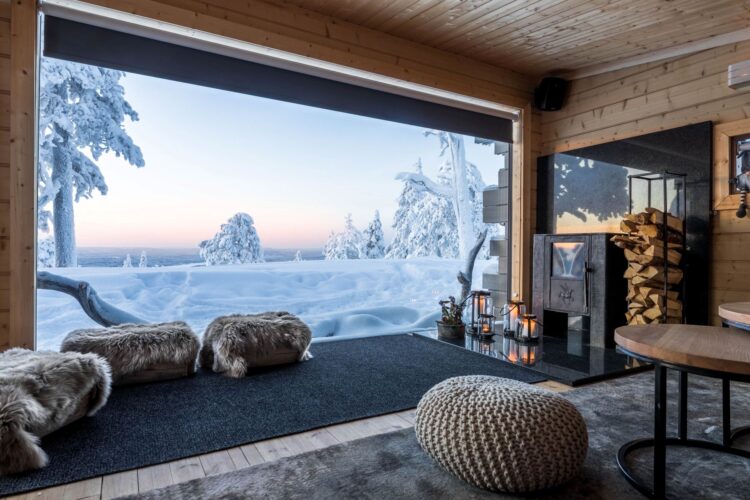 Luonto Lodge Luxus Ferienvilla Lappland Mieten Wellnessbereich