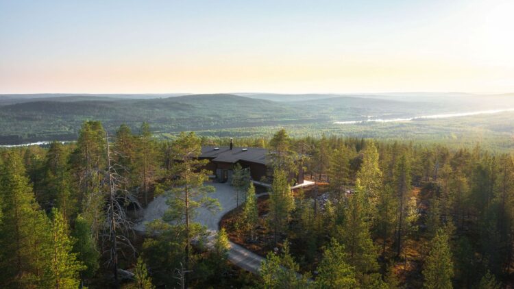Luonto Villa Luxus Lodge Lappland Mieten Ausblick