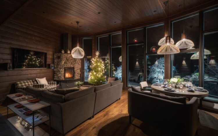 Luonto Villa Luxus Lodge Lappland Mieten Christmas