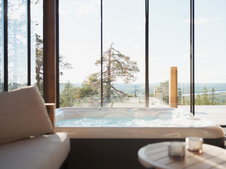 Luonto Villa Luxus Lodge Lappland Mieten Jacuzzi