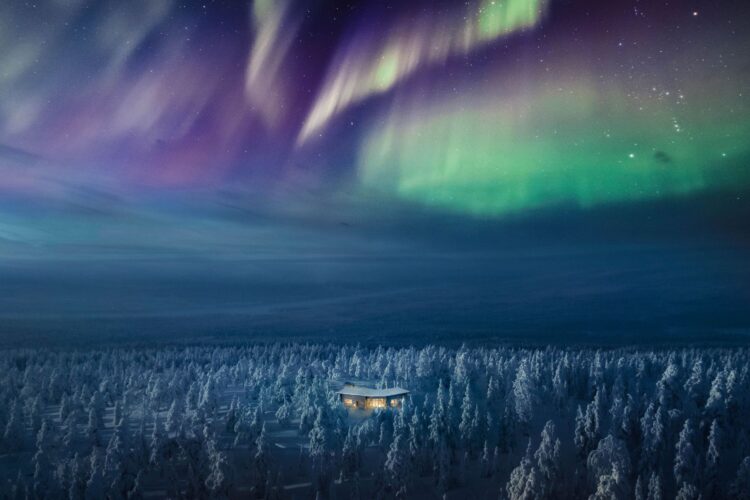 Luonto Villa Luxus Lodge Lappland Mieten Nordlichtet