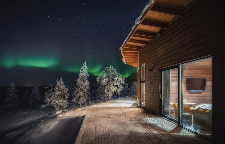 Luonto Villa Luxus Lodge Lappland Mieten Polarlichter