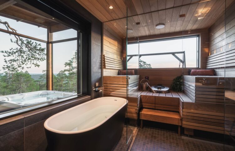 Luonto Villa Luxus Lodge Lappland Mieten Sauna