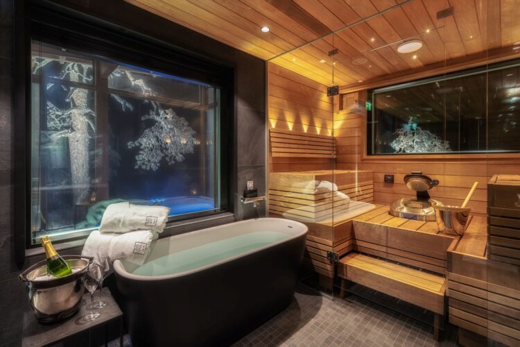 Luonto Villa Luxus Lodge Lappland Mieten Wellness