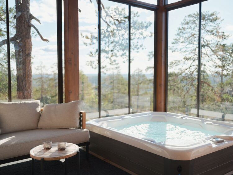Luonto Villa Luxus Lodge Lappland Mieten Whirlpool