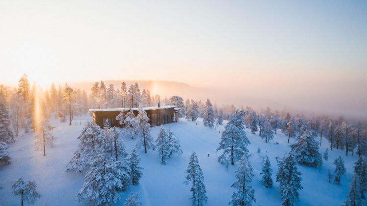 Luonto Villa Luxus Lodge Lappland Mieten Winter