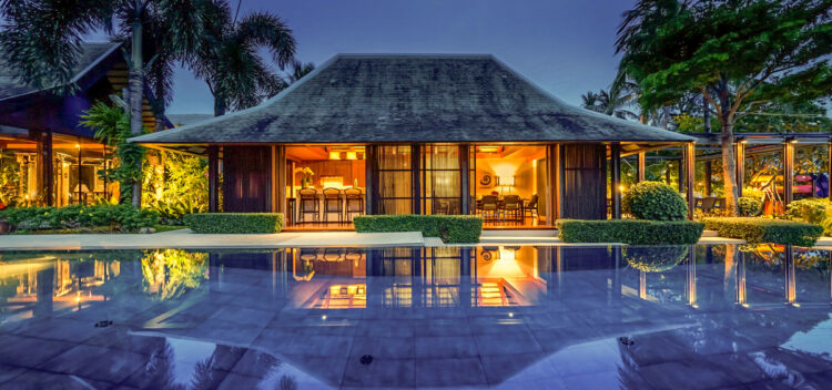 Luxus Ferienhaus Am Strand Mieten Thailand Koh Samui Villa Akatsuki Abendstimmung Am Pool