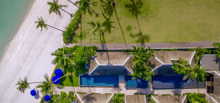 Luxus Ferienhaus Am Strand Mieten Thailand Koh Samui Villa Akatsuki Luftaufnahme