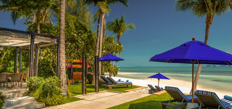 Luxus Ferienhaus Am Strand Mieten Thailand Koh Samui Villa Akatsuki Strand Liegestühle