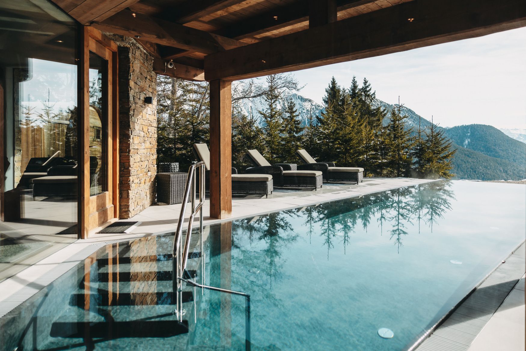 Luxus Wellnesschalet Seefeld Ski Chalet Österreich Mieten Poolbereich