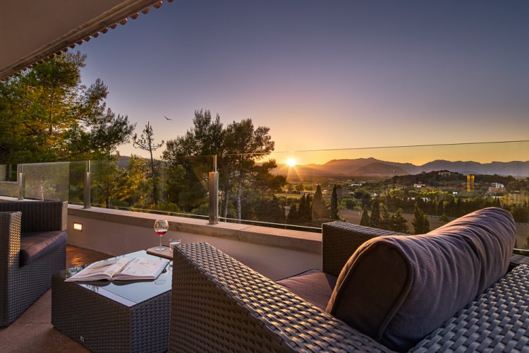 Luxus Finca Villa Mallorca mieten Villa Oscols - Abendstimmung