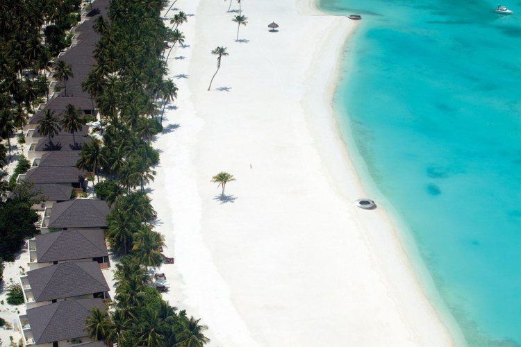 Malediven Atmosphere Kanifushi Aerial Shot Close Up Villas With Lagoon