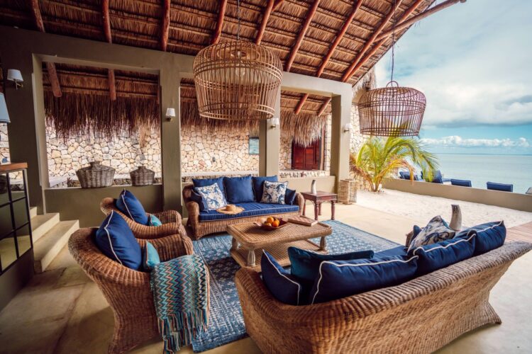 Mozawi Lodge Mosambik Luxus Villa Am Strand Mieten Lounge Area
