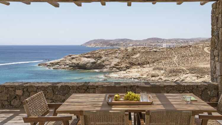 Natural Beach Villa Luxus Ferienvilla Mykonos Am Strand Pergola