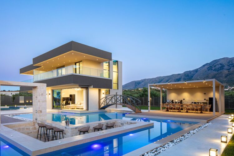 Nature Retreat Luxuriöses Ferienhaus Kreta Mit Pool Mieten Pool By Night
