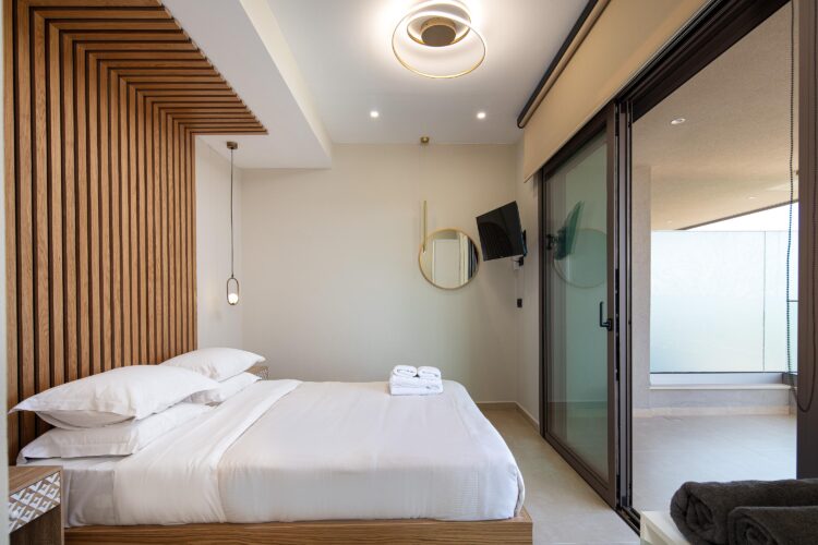 Nature Retreat Luxus Ferienhaus Kreta Mit Pool Mieten Schlafzimmer