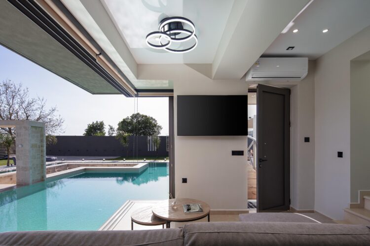 Nature Retreat Luxus Ferienhaus Kreta Mit Pool Mieten Wohnzimmer