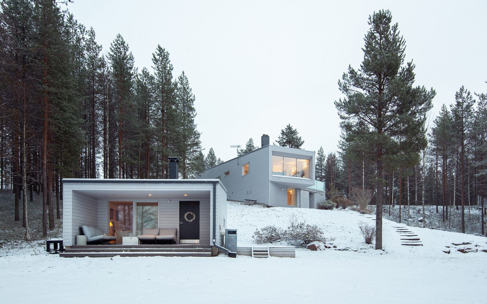 Nordic Design Villa Luxus Ferienhaus Lappland Mieten Lage