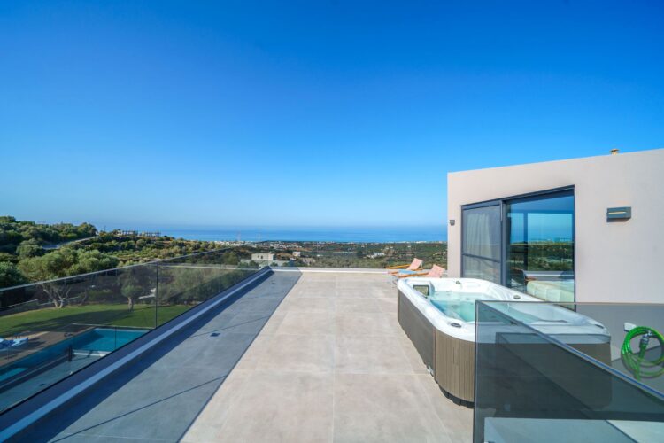 Opulence Villa Luxus Ferienhaus Kreta Mieten Dachterrasse