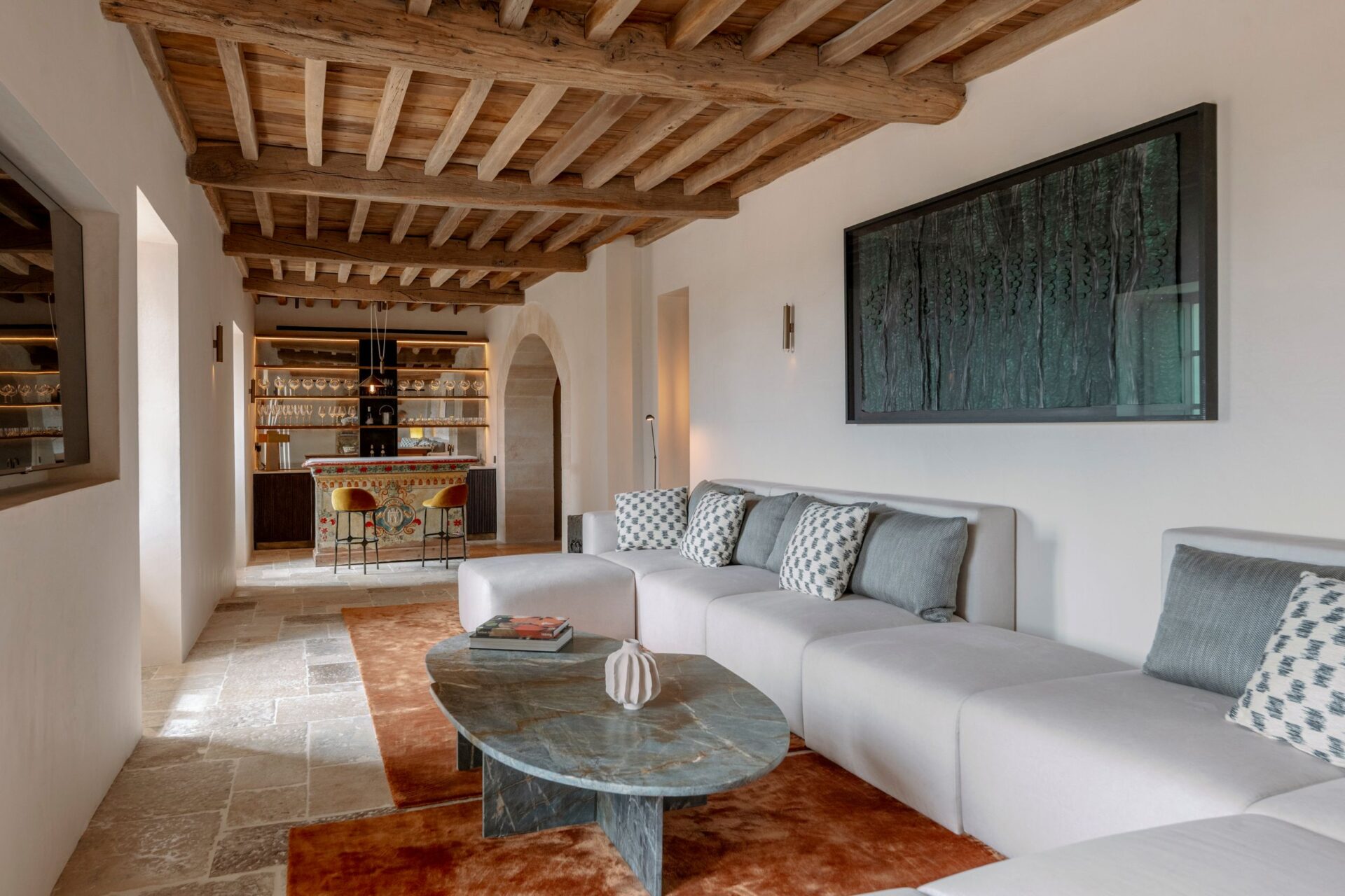 Palma Mansion Luxus Ferienvilla Mallorca Spanien Mieten Couch
