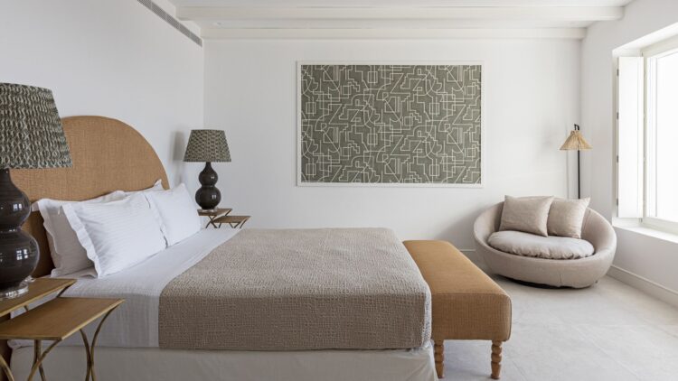 Parasporos View Villa Luxus Ferienhaus Paros Griechenland Mieten Doppelbett