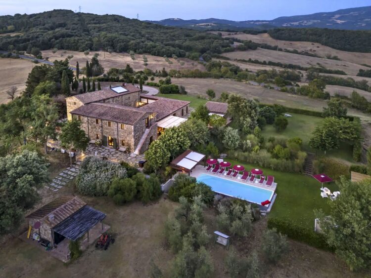 Pieve Valle Di Cecina Luxus Ferienhaus Toskana Mieten Abend