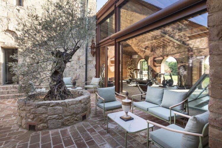 Pieve Valle Di Cecina Luxus Ferienhaus Toskana Mieten Innenhof