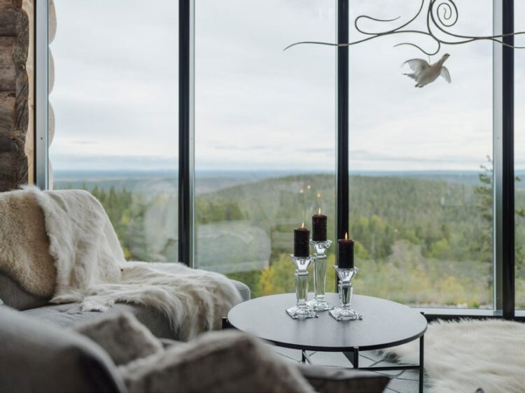 Polaris Lodge Luxus Ferienhaus Lappland Mieten Ausblick