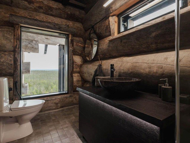 Polaris Lodge Luxus Ferienhaus Lappland Mieten Bad