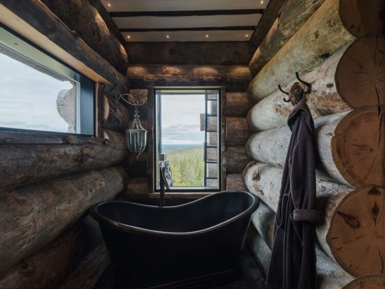 Polaris Lodge Luxus Ferienhaus Lappland Mieten Badewanne