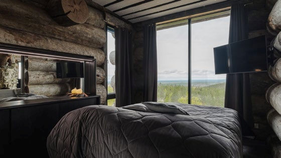 Polaris Lodge Luxus Ferienhaus Lappland Mieten Bett