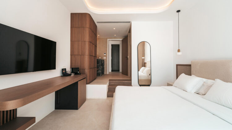 Poseidon Grand Sea Villa Luxus Ferienhaus Mykonos Am Meer Doppelbett