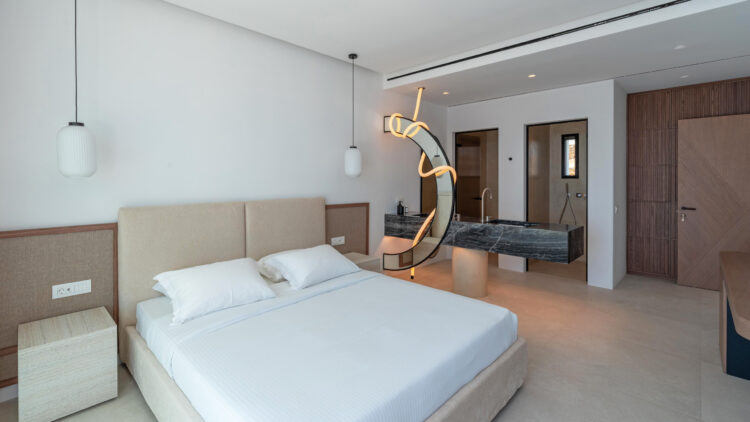 Poseidon Grand Sea Villa Luxus Ferienhaus Mykonos Am Meer Schlaf