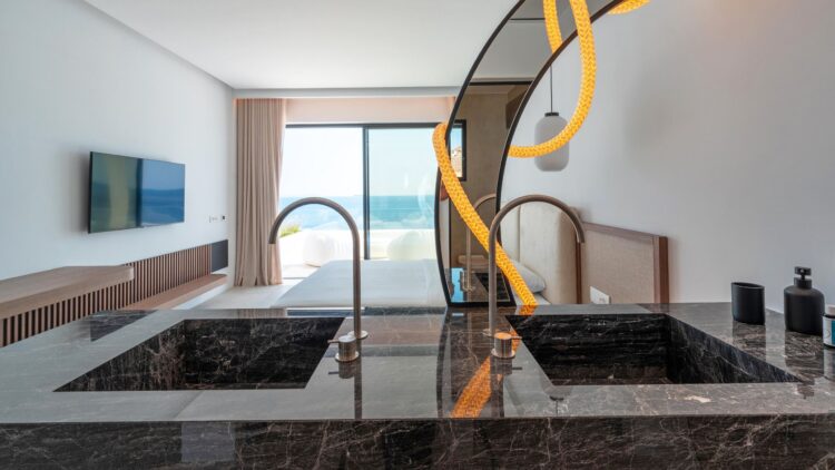 Poseidon Grand Sea Villa Luxus Ferienvilla Mykonos Am Meer Bad