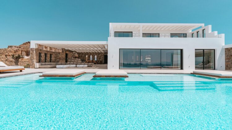 Poseidon Grand Sea Villa Luxus Ferienvilla Mykonos Am Meer Daybeds