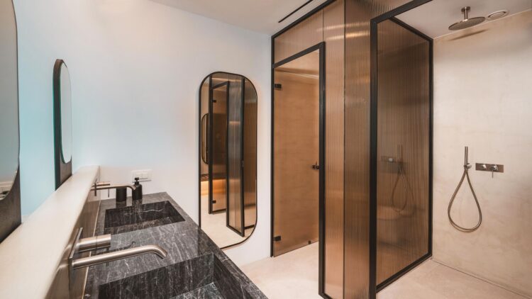 Poseidon Grand Sea Villa Luxus Ferienvilla Mykonos Am Meer Dusche