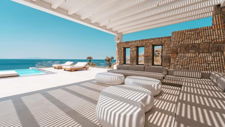 Poseidon Grand Sea Villa Luxus Ferienvilla Mykonos Am Meer Lounge
