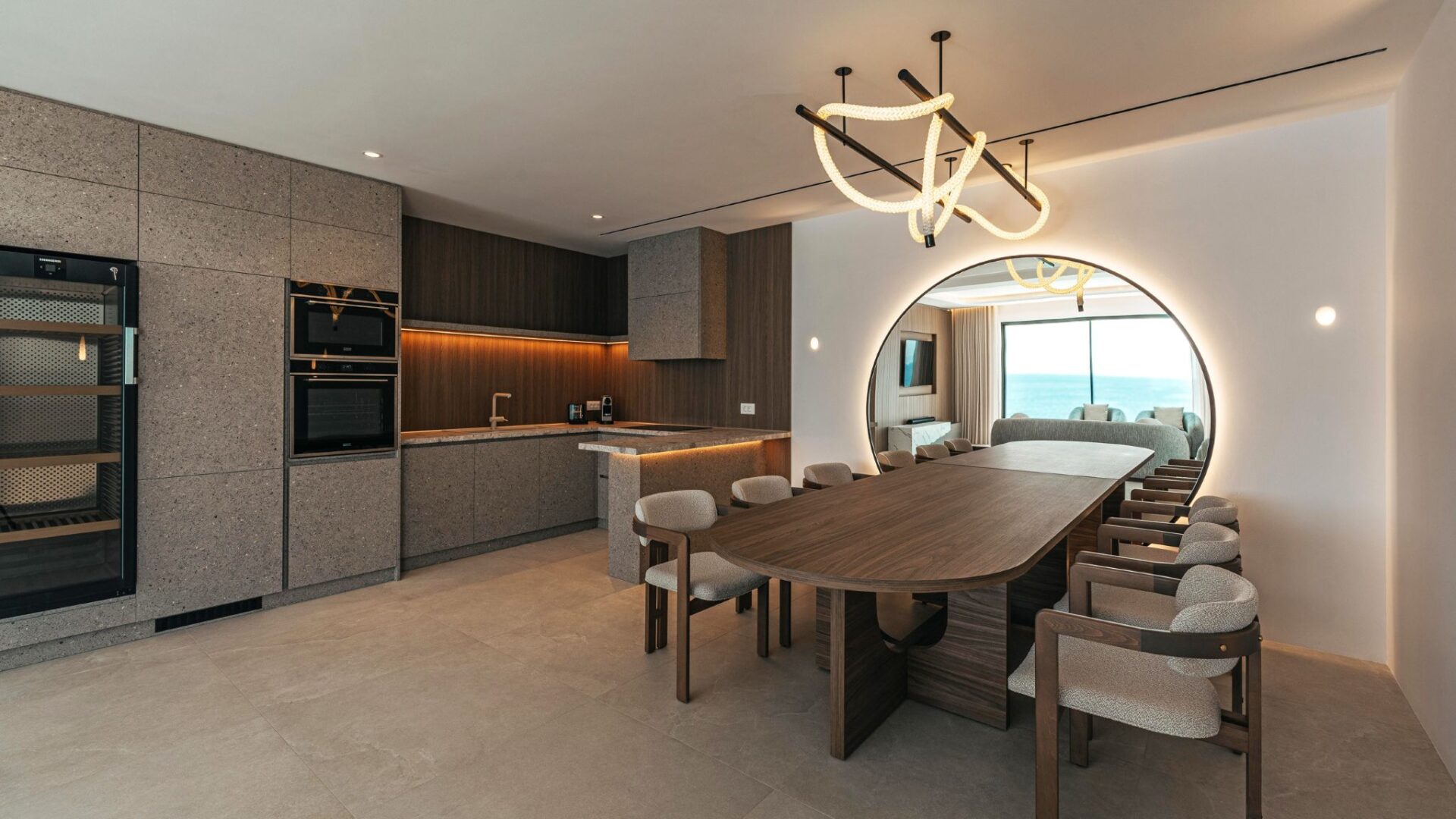 Poseidon Little Sea Villa Luxus Ferienhaus Mykonos Am Meer Mieten Esstisch