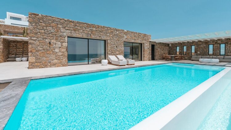 Poseidon Little Sea Villa Luxus Ferienvilla Mykonos Am Meer Mieten Poolterrasse